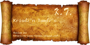 Krisán Tamás névjegykártya